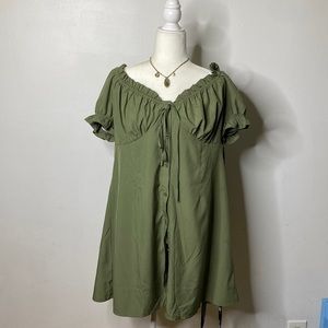 Green ruffle Dress
